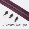 Reißverschluss Gunmetal 6,5mm Beere D230 3m lang