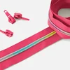 Reißverschluss, 6,5 mm, 3 Meter Länge, pink, Regenbogen, metallisiert