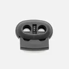 Kordelstopper Kunststoff 2-Loch, Dunkelgrau D306