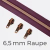 Kupfer Reißverschluss metallisiert 6,5mm Beere D230 1m lang