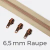 Kupfer Reißverschluss metallisiert 6,5mm Beige D371 1m lang