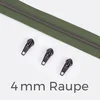 Reißverschluss Gunmetal 4mm Army D170