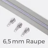 Reißverschluss Metallisiert Silber  6,5mm Mausgrau B24
