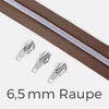 Reißverschluss Metallisiert Silber  6,5mm Dunkelbraun D568