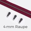 Reißverschluss Gunmetal 4mm Helle Beere D525
