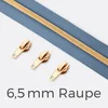 Endlos-Reißverschluss 6,5mm Raupe Gold Blassblau D205