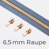Endlos-Reißverschluss 6,5mm Raupe Gold Pastellblau D339
