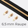 Endlos-Reißverschluss 6,5mm Raupe Gold Schwarz B5