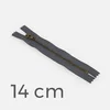 Jeans Reißverschluss 14 cm in Anthrazit mit Zähnchen in Messing