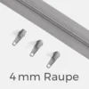 Endlos-Reißverschluss 4mm Raupe Hellgrau D132