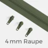 Reißverschluss Endlos Perlonraupe 4mm Zipper Army D170