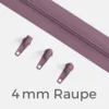 Reißverschluss Endlos Perlonraupe 4mm Zipper Blasslila D206