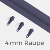 Reißverschluss Endlos Perlonraupe 4mm Zipper Dunkles Flieder D321
