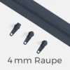 Reißverschluss Endlos Perlonraupe 4mm Zipper Indigo D196