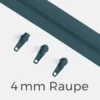 Reißverschluss Endlos Perlonraupe 4mm Zipper Petrol D103