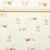  Baumwoll Musselin Double Gauze Bestickt Hunde Ecru