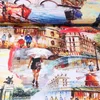 Baumwoll-Canvas Digitaldruck Gemaltes Paris Multicolor