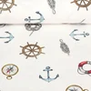 Baumwoll Canvas Maritim Navigation Weiß