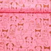 Baumwoll Flanell Hunde Rosa
