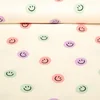 Baumwoll Flanell Smileys Ecru Lila