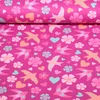 Baumwoll Flanell Vögel Fuchsia