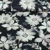Baumwoll-Viskose Digitaldruck Blumen Schwarz