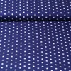 Baumwolle Popeline Sterne Royalblau Weiß