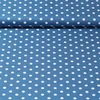 Baumwolle Popeline große Punkte Blau Weiß