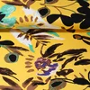 Baumwollsatin Stretch Blumen Gelb