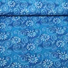 Baumwollvoile Batik Blumen Blau