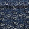 Baumwollvoile Batik Blumen Navy