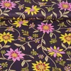 Baumwollvoile Blumenranken Aubergine