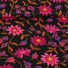 Baumwollvoile Blumenranken Schwarz