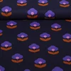 Beschichtete Baumwolle Blumen Navy