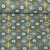 Beschichtete Baumwolle Blumen Orient Blau