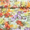 Beschichtete Baumwolle Kleine Blüten Weiß