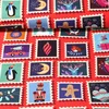 Bio-Canvas Hamburger Liebe "Christmas On Stamps" Rot