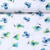 Bio Jersey Aquarell Blumen Weiß Blau