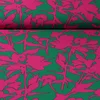 Blusen- & Kleiderstoff Stretch Stiel und Blüte Grün Pink
