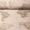 Canvas Worldmap Vintage Look Beige Multicolor