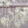 Chiffon Blumen und Streifen Grau Transparent