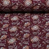 Gesteppter Jackenstoff Doubleface Blüten & Ornamente Weinrot