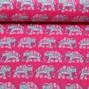 Gesteppter Jackenstoff Doubleface Elefanten & Streifen Pink