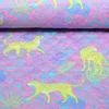 Gesteppter Jackenstoff Doubleface Tiger & Zebra Rosa