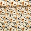 Jersey Digitaldruck Blüten Kleine Leoherzen Beige
