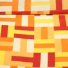 Kleider und Blusenstoff - Bunte Rechtecke Orange Multicolor