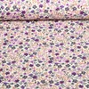 Rippjersey Digitaldruck Blumen Ecru Lila
