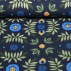 Sommersweat French Terry Blumen Navy