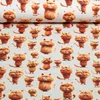 Sommersweat French Terry Rote Katzen Beige