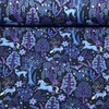 Sommersweat French Terry Wald Tiere Navy